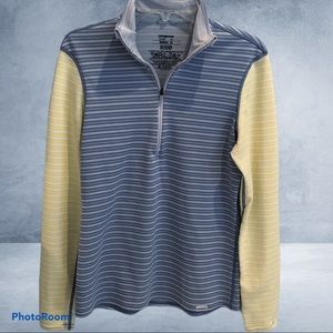 Patagonia striped quarter zip base layer top xs